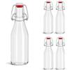 Firmadigaranzia srl Set 6 Pezzi Bottiglia Costolata vuota Acqua e vino Vintage Milly 500cc (Mezzo litro) Elegante MODERNO con Tappo Meccanico ermetico per Acqua Bevande Preparazione e conserva Cocktail