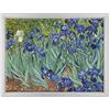ConKrea - Quadro su Tela Canvas INTELAIATO - con Cornice - Irises - Fiori di Iris per Van Gogh - 30x40cm - Stile Moderno Bianco - (cod.2650)