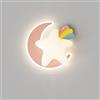 LLXDFUU Lampada da parete per camera da letto per bambini moderna Nordic Moon e inizio applique da parete per la scuola materna Lampada da parete a nuvola bianca in stile crema per ragazze Ragazzi Cam