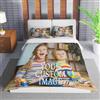 LIUPECUST Copripiumino Personalizzato con Foto, Set Biancheria da letto Personalizzato,Copripiumino singolo/matrimoniale con testo/logo e 2 federe-per Anniversario,San Valentino