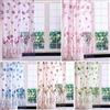 Fdit Voile Tende poliestere Tulipani Colorati Stampa Floreale Tulle Drappo Balcone Porta divisori Sciarpe Pastorale Finestra Decorativa 100 * 200 cm(Blue)