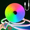 HEGEHE - Striscia LED RGB 5V con controller, flessibile impermeabile IP67, 108 LED/m Striscia neon LED da 1m CIR85+, 5,5cm tagliabile una volta, decorazione domestica