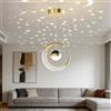 FDOIUTU 10W LED Illuminazione a sospensione Soffitto Regolabile 3 temperatur Colori 3000K/4500K/6000K, Metallo Acrilico luci sospese per Camera da letto Lampada da comodino Lampadario (Oro/3000k)