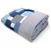 Tex family Trapuntino Fiocco - Copriletto Trapuntato Quadri Blu - Mezza Stagione, Microfibra Morbida - Made in Italy - Matrimoniale 2 PIAZZE