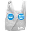 Generic GM - Kg.4 Buste Spesa Biodegradabili con Manico, Mis. 24x45, Circa 350 Pezzi Totali, Shopper Bianche Compostabili Per Alimenti, Sacchetti Extra Resisenti, (Misura MINI)