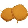 Corredocasa 2 Cuscini Sedie Cucina Made in Italy Copri Sedia Trapuntato Rotondo Cuscino Coprisedia Tinta Unita con Laccetti Set Coprisedie Cuscini da Sala Pranzo Soggiorno Esterno (Giallo Sfoderabile)