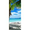 A.Monamour Adesivo Porta Autoadesiva Palma Da Cocco Spiaggia Sabbiosa Tropicale Mare Blu Natura Paesaggio Vinile PVC Adesivi per Porte Interne 3D Pellicola Adesiva Poster Sticker Murale Parete