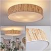 hofstein Plafoniera HOFSTEIN Foggia, in metallo/canna d'erba/plastica in nichel opaco/naturale/bianco, lampada rotonda dal design moderno boho (Ø 60 cm), E27, sala da pranzo, soggiorno, camera da letto, cucina
