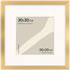 FRAMAI® Cornice 30x30 cm in Oro - con Passepartout - Cornice in legno MDF, Plexi resistente alle rotture, ecologico, con sospensione e supporto - Formato verticale e orizzontale
