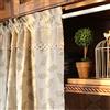 A.Monamour Tenda Corta per Finestra Piccola Beige Cotone Lino Foglia Verde Rustico Opaco Tendina da Cucina Bistrot Caffè Mezza Mantovana Tenda a Vetro a Pannello Porta Armadio