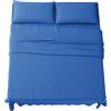 MAXIME MAISON - Set Lenzuola Una Piazza e Mezza Francese 4 Pezzi, Completo Lenzuola Francese in Microfibra Made in Italy, 1 Lenzuolo con Angoli, 1 Lenzuolo Sopra, 2 Federe (Blu Denim)