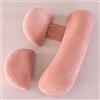MINGPINHUIUS Cuscino per Gravidanza, Cuscino gravidanza per Dormire a Forma di U Cuscino per Pancia, Fianchi,Gambe,La Schiena, Cuscino premaman, Rimovibili Lavabili (rosa 1)