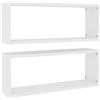 vidaXL Mensole Parete a Cubo 2pz Bianche 60x15x23 cm Legno Multistrato