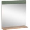 Vicco Specchio da bagno Izan, Quercia verde/oro, 60 x 62 cm con ripiano, a parete, combinabile con altri mobili da bagno Izan