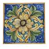 Sicilia Bedda - PIASTRELLA IN CERAMICA SICILIANA - Realizzata e Dipinta a Mano - 15 x 15 x 0.8 CM (Fiore su Maioliche Blu)