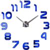 HC&WT Orologio Da Parete Silenzioso Con I Numeri Fai Da Te Adesivi, Facile Da Montare Effetto 3D Riempire Vuoto Parete Moderno Adesivo Orologio Parete Decorazione Per Casa Ufficio Hotel (Blu)