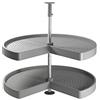 Emuca - Guarnitura Girevole per Mobile ad Angolo di Cucina, cestelli girevoli 3/4 di Ø710mm per Base di 800mm, Grigio