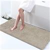 IlGruppone Tappeto da Bagno Microfibra Super Soffice Lavabile in Lavatrice Antiscivolo Assorbente Lavaggio Rapido Super Morbido Bagno Doccia Camera Letto - LightBeige - 60x120 cm