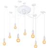 iDEGU Lampadario a Sospensione Moderno e Retrò, 8 Bracci Lampada a Sospensione Spider Fai Da Te Creativa Regolabile da 150CM, Lampada da Soffitto Vintage con Attacco E27, Bianca (8 Luci)