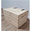 PYXIDAS Cassette Legno con Coperchio - Soluzione Elegante e Pratica per la Conservazione nella Tua Casa 40x30x26 (Naturale, 40x30x26)