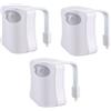Ailan 3 pacchi/Lotto Sensore di Luce per WC Facile da Usare Sensore di Movimento per Bagno Illuminazione Luce per WC attivata in plastica sensibile alla Luce, 8 Colori
