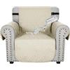 BXFUL Copridivano Con Braccioli, Copridivani Impermeabile Resistente Alle Macchie E Ai Graffi, Divano Copertura Copridivano Mobili Protector per Soggiorno (1 posto,Beige)