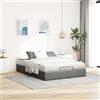 IKAYAA Letto Matrimoniale 140x190 con Contenitore Letto Idraulico con meccanismo di Sollevamento Letto Imbottito con Rete a Doghe-Grigio scuro-140 x 190 cm