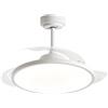 CLICLED Ventilatore Da Soffitto con Luce e Telecomando 4 Pale Retrattili a Scomparsa 80W Plafoniera Led a Sospensione Con Tre Temperature Di Luce Fredda Calda Naturale Ultra Slim Silenzioso