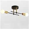 Mengjay lampadario moderno 6 fiamme vintage nero soffitto luci Semi Flush Mount metallo E27 presa per casa ufficio hotel bar soggiorno sala da pranzo camera da letto cucina