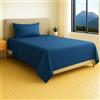 Generico FORTE - Completo Lenzuola Una Piazza e Mezza Cotone 1 Federa Inclusa, Biancheria da Letto Certificata Oeko-Tex Standard, Colorazioni Tinta Unita, Realizzato in Italia (1 Piazza e Mezza, Denim)