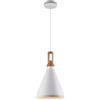 damastoreitalia Lampadario da soffitto a sospensione con attacco E27 (lampadina non inclusa) moderno industriale a forma di cono (Bianco 25 * 27)
