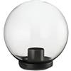 GLOUPIE Lanterna Per Palo Rotonda Glide IP44 60 W, Sfera In Plexiglas Trasparente E Attacco A Colonna Ø 60 Mm (25 Cm)