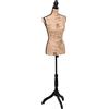 vidaXL Busto Sartoriale Donna Marrone Tela e Legno Manichino Femminile con Supporto