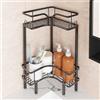 KJHWYXD Mensola Doccia Angolare Senza Forare, Porta Shampoo Sapone Doccia Da Terra, Grande Capacità Scaffale Bagno Per Bagno Cucina(Size:2 Tier,Color:Nero)