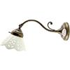 fd-bolletta arredamento e illuminazione applique da parete illuminazione interni,lampada ottone vintage,paralume ceramica bianco am42 Misure:Sporgenza 32cm,Ø vetro 13,5cm,Ø base 9,5cm