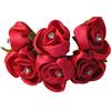C.X.Y. 60x ROSELLINA RASO CON DIAMANTE FAI DA TE BOMBONIERA DECORAZIONE (ROSSO)