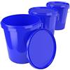 FixedByU 3X Secchio con coperchio da 16 litri Blu - ermetico e stabile per uso alimentare, secchio vuoto con manico e chiusura per alimenti, chimica, vernice murale, detersivo in polvere, adesivi