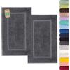 Lavea® 2 Tappetini Bagno 50x80 cm in 100% Cotone - Tappeti Bagno Assorbenti e Lavabili - Ideali come Tappeto Bagno o Tappetino Doccia - Antracite