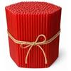 CanBee Candele di cera Candele Sottili Rosse in Cera d'Api Naturale - 16 cm x 0,5 cm - Stoppino in Cotone - Senza Fumo - Durata circa 40 Minuti - Uso Continuativo e Professionale - Quantità: 100 pezzi - CanBee