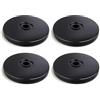 TopHomer Giradischi in acrilico da 10 cm, 4 pezzi, con cuscinetti a sfera Lazy Susan, base girevole per scrivania, cucina, decorazione per torte, trucco, nero