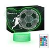 Maverton Lampada Da Notte Personalizzata Calcio RGB 16 Colori - Regalo Comunione Maschio, Bambino 10 Anni, Idea Regalo Compleanno Per Ragazzi