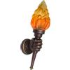Generico Applique da parete rustica - Lampada da parete in stile torcia marrone anticato | in alluminio industriale con paralume in fiammato, illuminazione decorativa retrò in stile rustico