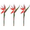 HAOSHICS 3 fiori artificiali per uccelli celesti, finti uccelli del paradiso Strelitzia, piante in finta seta, per casa, ufficio, matrimonio, decorazione Centerpeice (piccolo, rosso)