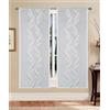 GBiancheria Tende Moderne a Pannello Semitrasparenti Madrid - Coppia Tende per Finestra e Portafinestra, Tessuto Jacquard Fil Coupé 100% Poliestere, con Passanti - Vari Colori e Misure (Grigio, 45x150 cm)