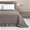 INTRECCI Copriletto Trapuntino Arles Matrimoniale 250x250 cm, Microfibra Ricamata a Laser, Anallergico Oeko-Tex, GSM 172, Azo Free, Lavabile, 4 Stagioni, Colore: Tortora/Panna
