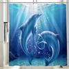 Vgzsyomqib Tenda Doccia Antimuffa Tessuto Impermeabile Delfino Tenda per Doccia con Anelli Lavabile Lavatrice 200x200 Oceano Tende Vasca da Bagno Stoffa in Poliestere, Blu 06