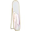 HOMCOM Specchio da Terra Moderno a Figura Intera, 157x36 cm Specchio Verticale Antiscoppio con Cornice, in Vetro, MDF e Metallo, per Camera da Letto, Soggiorno e Ingresso, Oro