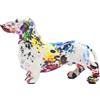 BZHIB Statua di cane bassotto colorata da 21 cm realizzata a mano, statuetta di cane in resina per decorazione di scrivania e scaffale, decorazione unica per casa e ufficio, regalo per gli amanti dei