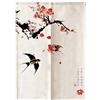 Hiseng Noren Tenda Giapponese della Porta Tappezzeria, Divisorio Stile Curtain Tapestry Cucina Ristorante Negozio Camera Doorway Corridoio Decorazione (Rondine ramo,85x120cm)