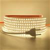 HEGEHE - Striscia LED 220V [0.5M, Bianco naturale 4000-4500K], Impermeabile IP65, SDM2838, 120 LEDs/m Nastri LED Tagliabile e Flessibile CRI85+, Decorazione per Casa e Negozio